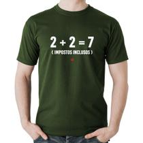 Camiseta Algodão 2 + 2 = 7 (Impostos Inclusos) - Foca na Moda