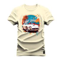 Camiseta Algodão 30.1 Premium Estampada Carro Paisagem