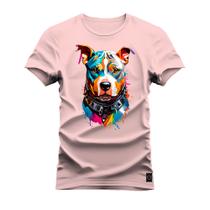 Camiseta Algodão 30.1 Premium Estampada Dog Olhar Colors