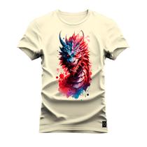 Camiseta Algodão 30.1 Premium Estampada Dragon Furia