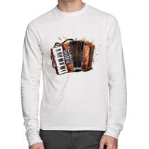 Camiseta Algodão Acordeon Sanfona Manga Longa - Foca na Moda