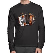 Camiseta Algodão Acordeon Sanfona Manga Longa - Foca na Moda