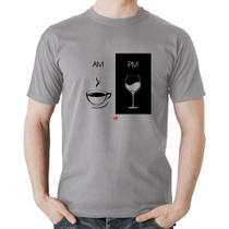 Camiseta Algodão AM Café PM Vinho - Foca na Moda
