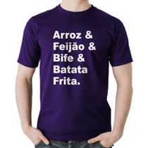 Camiseta Algodão Arroz & Feijão & Bife & Batata Frita - Foca na Moda