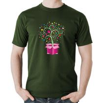 Camiseta Algodão Árvore Corações Caixa - Foca na Moda