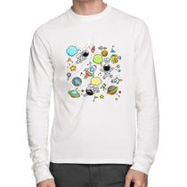 Camiseta Algodão Astronauta Manga Longa - Foca na Moda