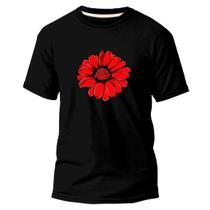 Camiseta Algodão Básica Premium Estampa Digital Flor Linda