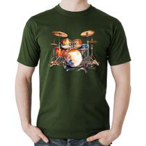 Camiseta Algodão Bateria Watercolor - Foca na Moda