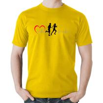 Camiseta Algodão Batimentos Cardíacos Corrida Coração - Foca na Moda