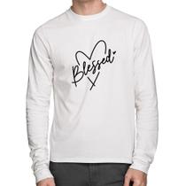 Camiseta Algodão Blessed Heart Manga Longa - Foca na Moda