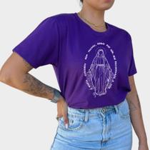 Camiseta Algodão Blusa Manga Curta Católica Nossa Senhora Das Graças Cristã Maria Conforto