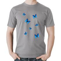 Camiseta Algodão Borboletas Azuis - Foca na Moda