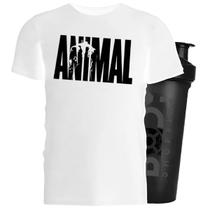 Camiseta algodao branco gg + shaker - universal