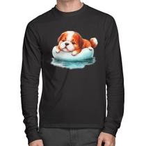 Camiseta Algodão Cachorrinho Na Piscina Manga Longa - Foca na Moda Camiseta Algodão Cachorrinho Na Piscina Manga Longa - Foca na Moda