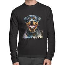 Camiseta Algodão Cachorro Rottweiler Manga Longa - Foca na Moda