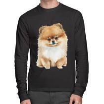 Camiseta Algodão Cachorro Spitz Alemão Lulu da pomerânia Manga Longa - Foca na Moda