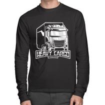 Camiseta Algodão Caminhão Heavy Cargo Caminhoneiro Manga Longa - Foca na Moda