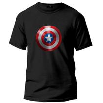 Camiseta Algodão Capitão America Logo Filme Adulto