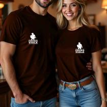 Camiseta Algodão Casal Amigos Country Estampa Chora Viola Sertanejo Sertão Agro Vida Blusa Manga
