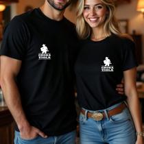 Camiseta Algodão Casal Amigos Country Estampa Chora Viola Sertanejo Sertão Agro Vida Blusa Manga