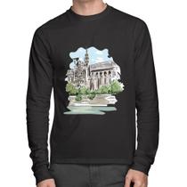 Camiseta Algodão Catedral de Notre-Dame de Paris Manga Longa - Foca na Moda