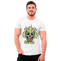 Camiseta Algodão Caveira Fumaça Verde Shap Life T-Shirt