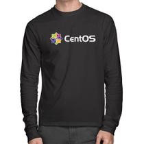 Camiseta Algodão CentOS Linux Logo Manga Longa - Foca na Moda