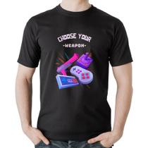 Camiseta Algodão Choose your weapon - Foca na Moda