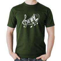 Camiseta Algodão Clave De Sol Teclas - Foca na Moda
