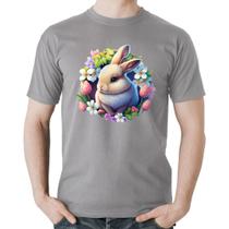 Camiseta Algodão Coelhinho e flores - Foca na Moda