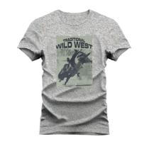 Camiseta Algodão Confortável Malha Mácia Estampada Traditional Wild West - Vida Country