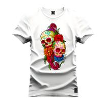 Camiseta Algodão Confortável Premium Caveira Mexicana