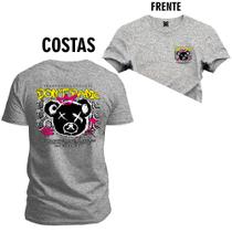 Camiseta Algodão Confortável Premium Urso Arial Black Frente e Costas