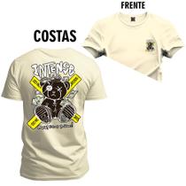 Camiseta Algodão Confortável Premium Urso Intense Frente e Costas