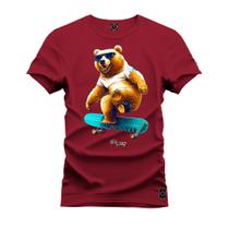 Camiseta Algodão Confortável Premium Urso Manobras