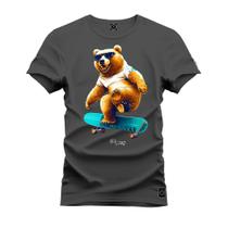 Camiseta Algodão Confortável Premium Urso Manobras