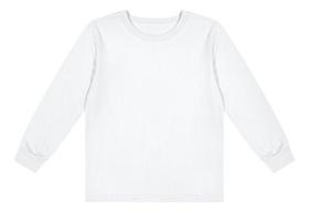 Camiseta Algodão Criança Manga Longa Branco Boca Grande -