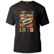 Camiseta algodão cronológica -vintage 1978