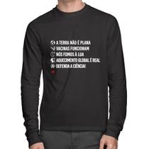 Camiseta Algodão Defenda a ciência! Manga Longa - Foca na Moda