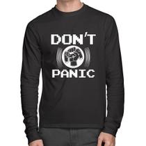Camiseta Algodão Don't Panic Manga Longa - Foca na Moda