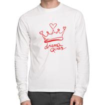 Camiseta Algodão Drama Queen Manga Longa - Foca na Moda