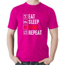 Camiseta Algodão Eat, Sleep, Gym, Repeat - Foca na Moda