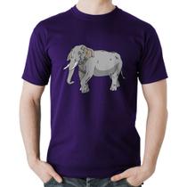 Camiseta Algodão Elefante Ilustração - Foca na Moda