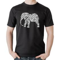 Camiseta Algodão Elefante Mandala - Foca na Moda