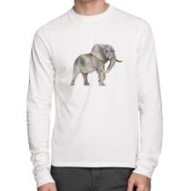 Camiseta Algodão Elefante Manga Longa - Foca na Moda