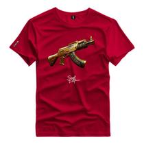 Camiseta Algodão Estampada AK Gold Gun Coleção Shap Life