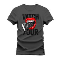 Camiseta Algodão Estampada Confortável T-Shirt Watch Words Your