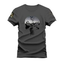 Camiseta Algodão Estampada Moda StreetWear Caveira Sombrer