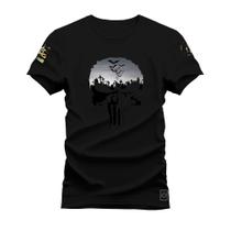 Camiseta Algodão Estampada Moda StreetWear Caveira Sombrer