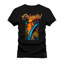 Camiseta Algodão Estampada Moda StreetWear Oriental